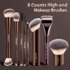Maange -  8pcs aluminum tube makeup brush set